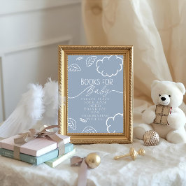 Little Piece of Heaven blue Books for Baby Sign 招待状
