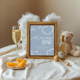 Little Piece of Heaven Blue Momosa Bar Sign 招待状