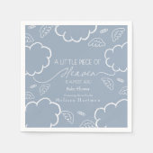 Little Piece of Heaven Blue Thank You Napkins スタンダードカクテルナプキン (正面)