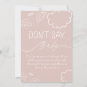 Little Piece of Heaven  Don't Say Baby Game Pink  招待状 (裏面)