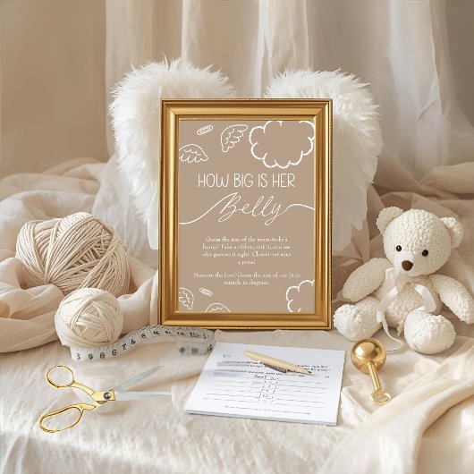 Little Piece of Heaven  How Big Is Her Belly Beige 招待状