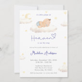 Little Piece of Heaven Moon Cloud Baby Boy Shower 招待状 (正面)