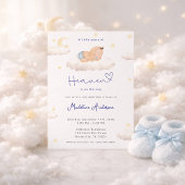 Little Piece of Heaven Moon Cloud Baby Boy Shower 招待状
