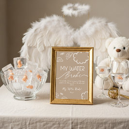 Little Piece of Heaven My Water Broke Game Beige 招待状