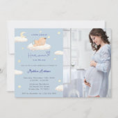 Little Piece of Heaven Photo Baby Boy Shower 招待状 (正面)
