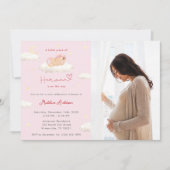 Little Piece of Heaven Photo Baby Girl Shower 招待状 (正面)
