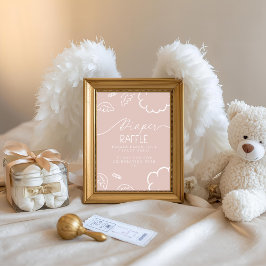 Little Piece of Heaven Pink Diaper Raffle Table 招待状