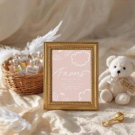 Little Piece of Heaven pink Favors Table Sign card 招待状