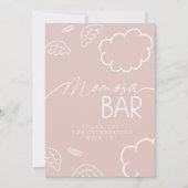 Little Piece of Heaven Pink Momosa Bar Sign 招待状 (正面)