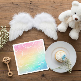 Little Piece of Heaven Rainbow Thank You Napkins スタンダードカクテルナプキン