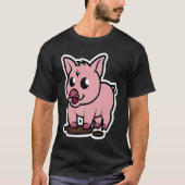 Little Pig Pet Piggy Tシャツ (正面)