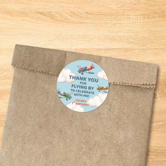 Little Pilot's First Birthday ラウンドシール