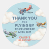 Little Pilot's First Birthday ラウンドシール (正面)