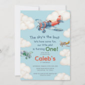 Little Pilot's First Birthday 招待状 (正面)