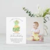 Little Pineapple 1st Birthday Photo 招待状 (スタンド正面)