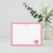 Little Pink Elefant Flat Note Card ポストカード (スタンド正面)