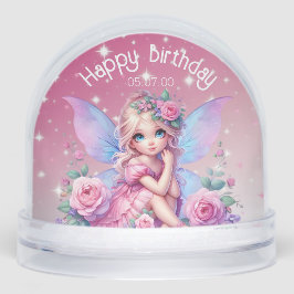 Little PInk Fairy with Roses & Stars Birthday