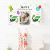 Little Pisces 1st誕生日金ゴールドフレーク風船 横断幕 (インサイチュ)