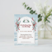 Little Polar Bear Winter Baby Shower Invitation ポストカード (スタンド正面)