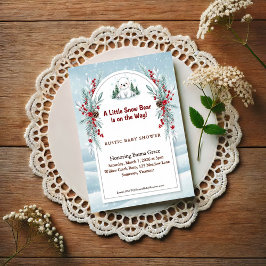 Little Polar Bear Winter Baby Shower Invitation 招待状