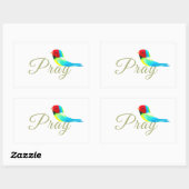 Little Prayer Bird  長方形シール (シート)