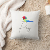 Little Prayer Bird Throw Pillow クッション (ブランケット)