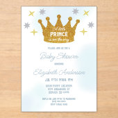 Little Prince Boy Baby Shower アクリル招待状 (正面)