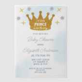 Little Prince Boy Baby Shower ベラム紙招待状 (正面)