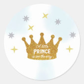 Little Prince Boy Baby Shower ラウンドシール (正面)