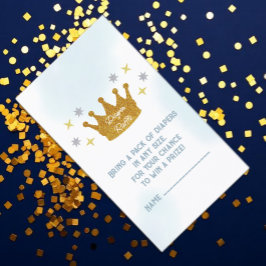 Little Prince Boy Baby Shower Diaper Raffle エンクロージャーカード