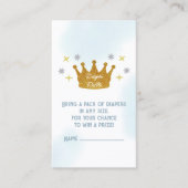 Little Prince Boy Baby Shower Diaper Raffle エンクロージャーカード (正面)