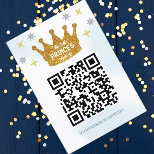 Little Prince Boy Baby Shower Registry エンクロージャーカード
