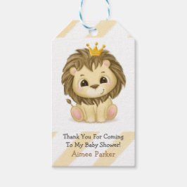 Little Prince Lion Boy Baby Shower Thank You ギフトタグ