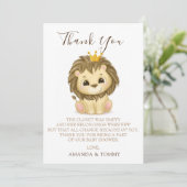 Little Prince Lion Boy Baby Shower Thank You サンキューカード (スタンド正面)