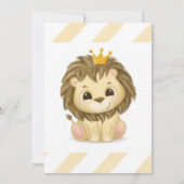 Little Prince Lion Boy Baby Shower Thank You サンキューカード (裏面)