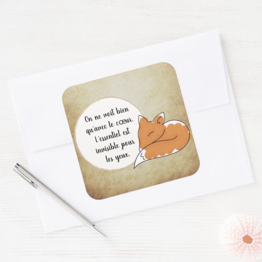 Little Prince Zitat スクエアシール (封筒)