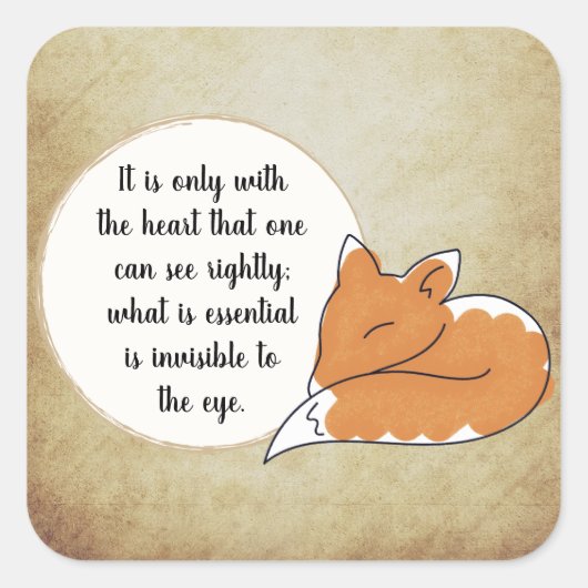 Little Prince Zitat スクエアシール (正面)