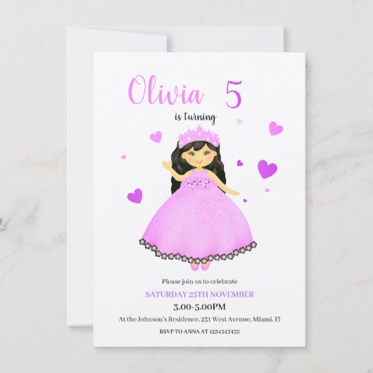 Little princess 招待状 (正面)