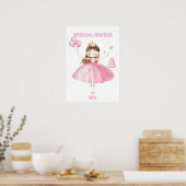 Little Princess 1st Birthday Poster Girl Custom ポスター (キッチン)