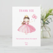 Little Princess 1st Birthday Thank You Card Girl サンキューカード (スタンド正面)