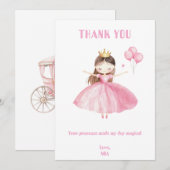 Little Princess 1st Birthday Thank You Card Girl サンキューカード (正面/裏面)