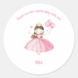 Little Princess 1st Birthday Thank You Sticker  ラウンドシール