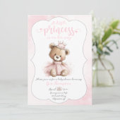Little Princess Baby Shower Invitation with Teddy  招待状 (スタンド正面)