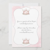 Little Princess Baby Shower Invitation with Teddy  招待状 (裏面)