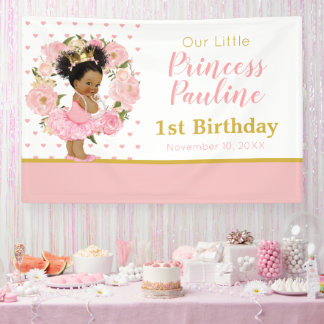 Little Princess birthday Flowers banner 横断幕