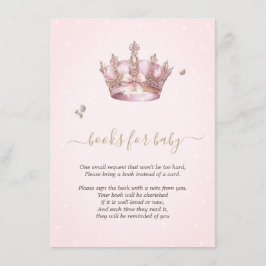 Little Princess Crown Pearls Dots Baby Shower エンクロージャーカード