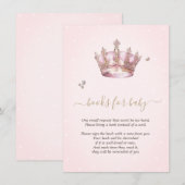 Little Princess Crown Pearls Dots Baby Shower エンクロージャーカード (正面/裏面)