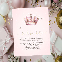 Little Princess Crown Pearls Dots Baby Shower エンクロージャーカード