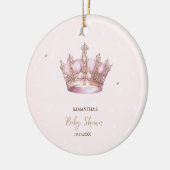 Little Princess Crown Pearls Dots Baby Shower セラミックオーナメント (左)