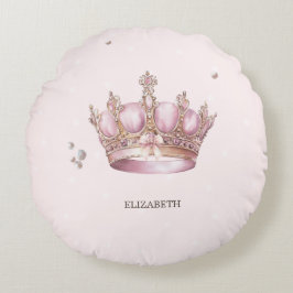 Little Princess Crown Pearls Dots Baby Shower ラウンドクッション